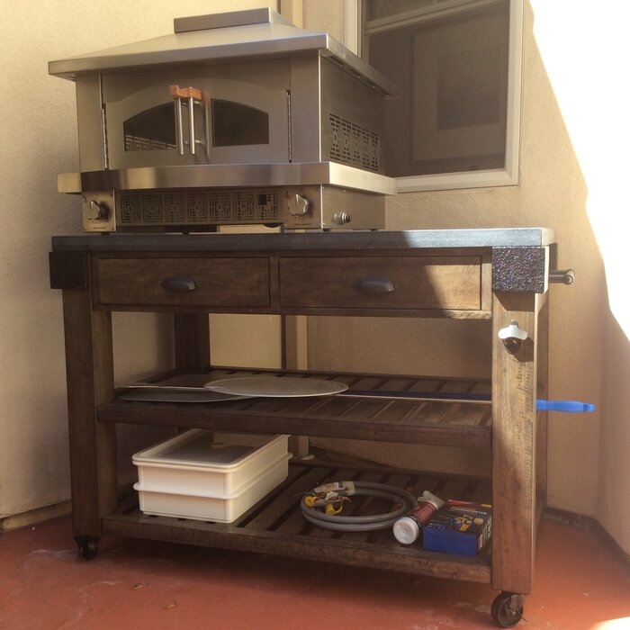 Cordova 50'' Wide Rolling Kitchen Island with Granite Top