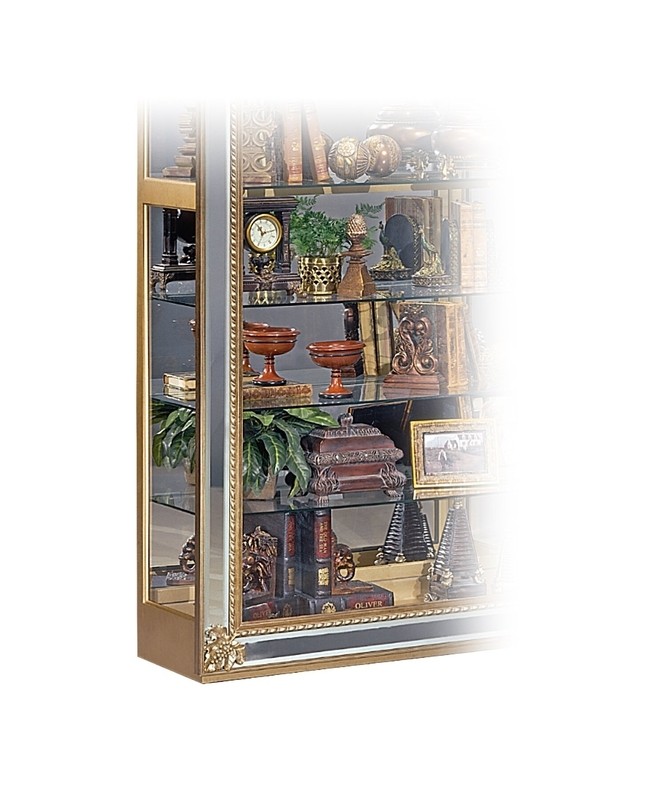 Creekside 43'' Wide Solid Wood Mirrored Back Curio Cabinet with Lighting