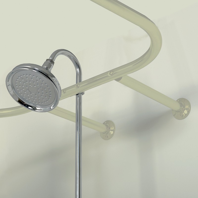 D-Shaped Fixed Shower Curtain Rod