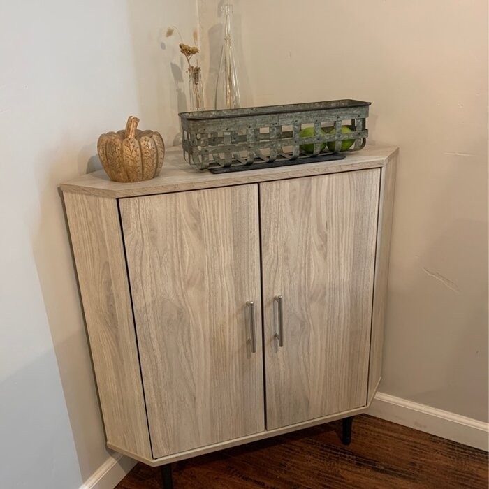 Darlinda 32'' Tall 2 - Door Corner Accent Cabinet