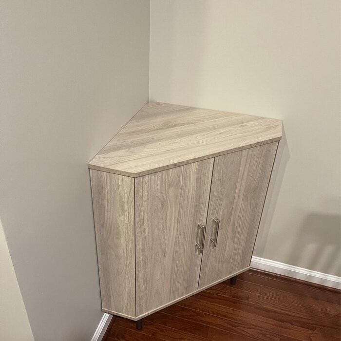 Darlinda 32'' Tall 2 - Door Corner Accent Cabinet