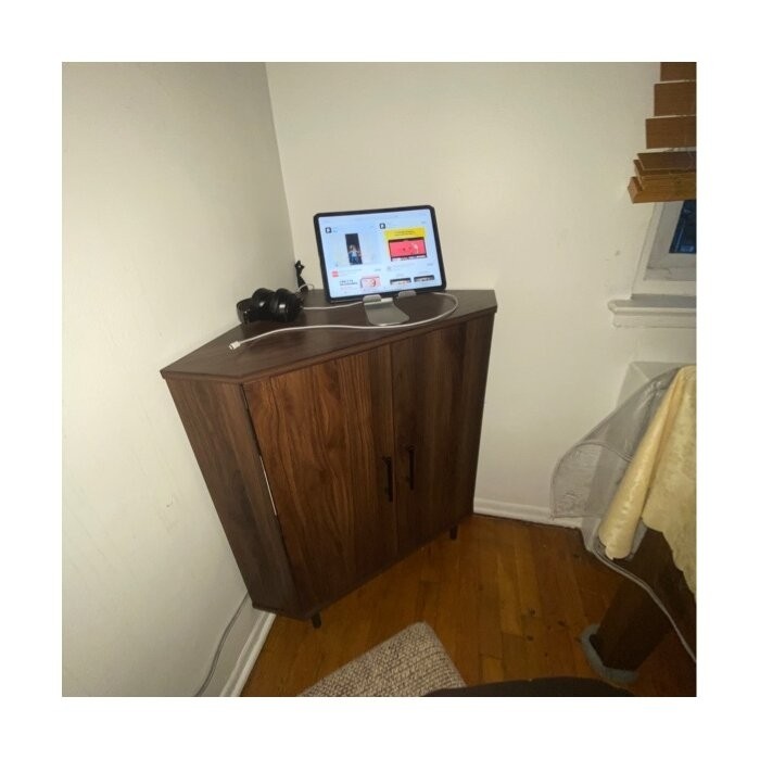 Darlinda 32'' Tall 2 - Door Corner Accent Cabinet