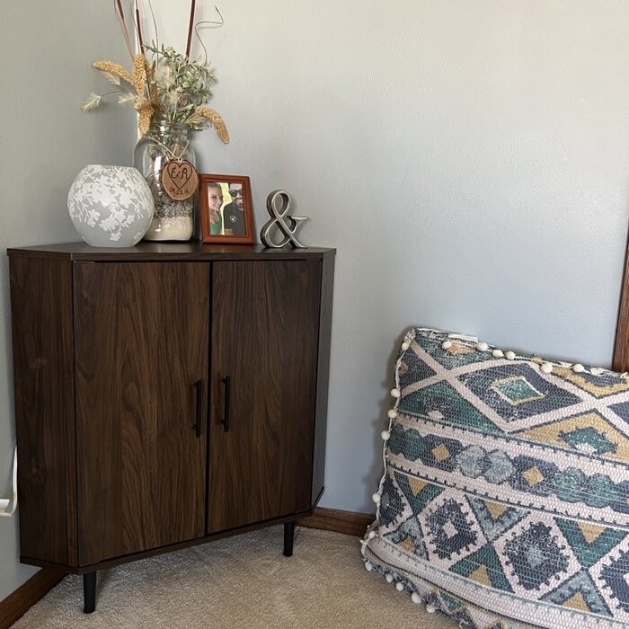 Darlinda 32'' Tall 2 - Door Corner Accent Cabinet