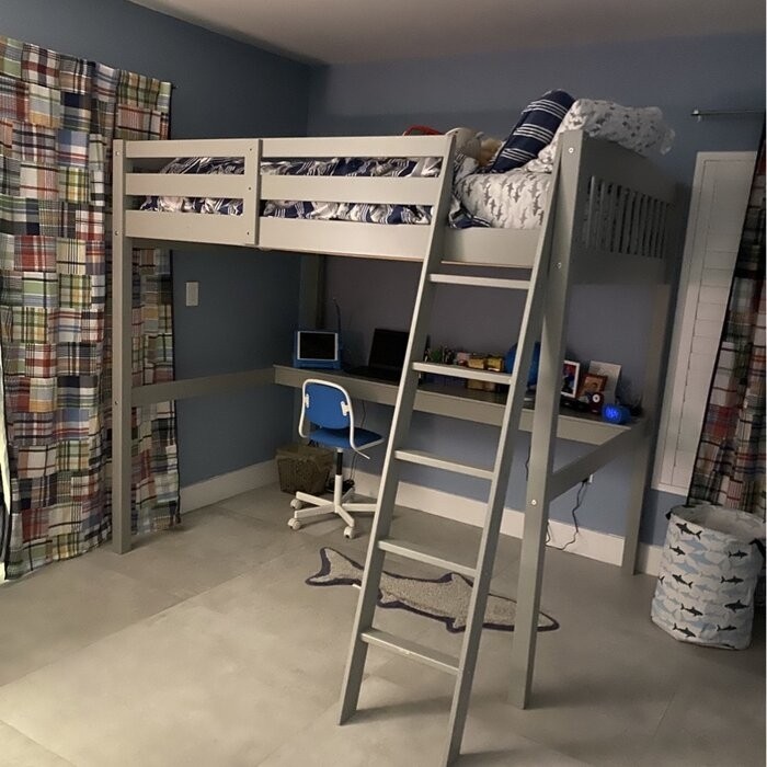 Daylin Solid Wood Platform Loft Bed with Built-in-Desk by Harriet Bee