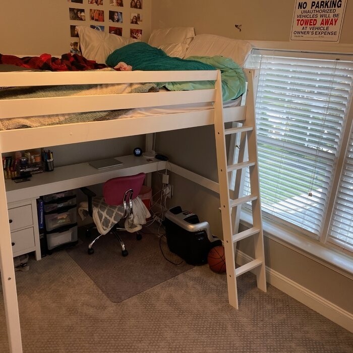 Daylin Solid Wood Platform Loft Bed with Built-in-Desk by Harriet Bee