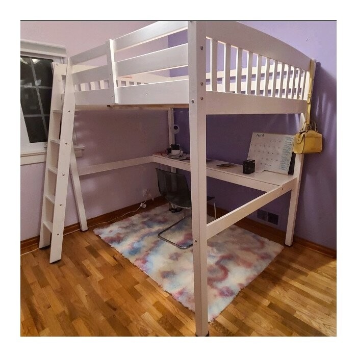 Daylin Solid Wood Platform Loft Bed with Built-in-Desk by Harriet Bee