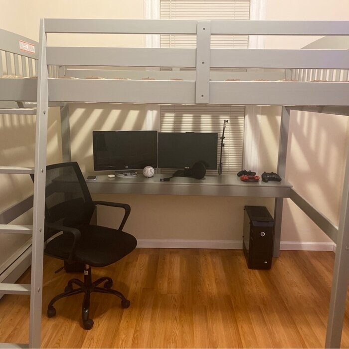 Daylin Solid Wood Platform Loft Bed with Built-in-Desk by Harriet Bee