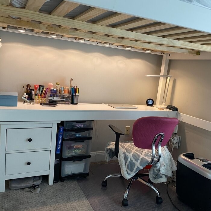 Daylin Solid Wood Platform Loft Bed with Built-in-Desk by Harriet Bee