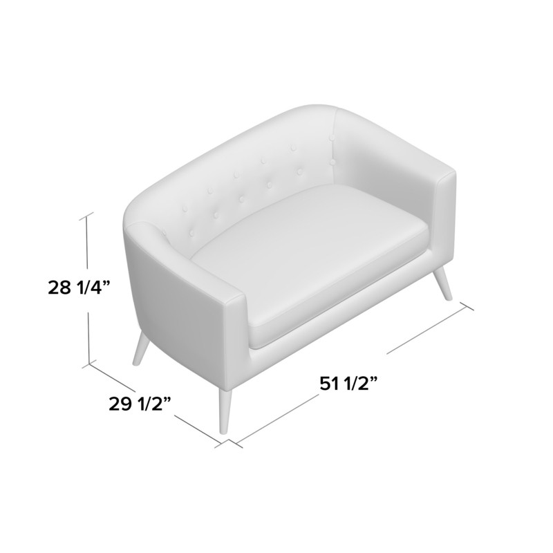 Decato 51.5'' Tuxedo Arm Loveseat