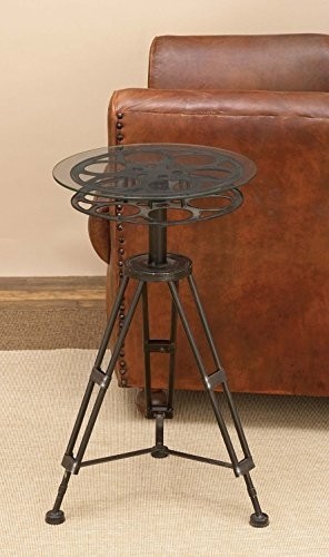 Deco 79 51652 Metal Glass Accent Table, 25" x 15", Brown