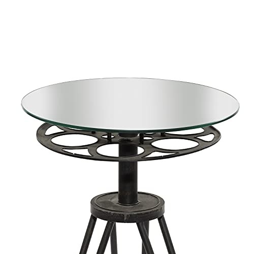 Deco 79 51652 Metal Glass Accent Table, 25" x 15", Brown