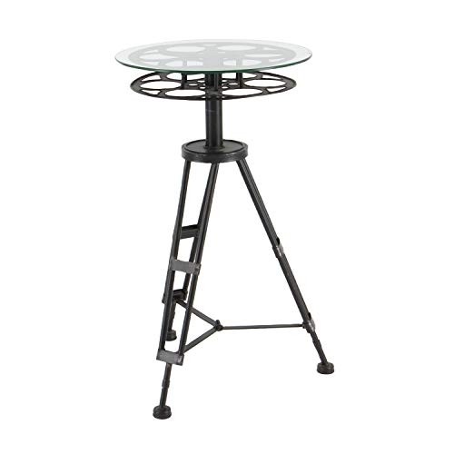 Deco 79 51652 Metal Glass Accent Table, 25" x 15", Brown