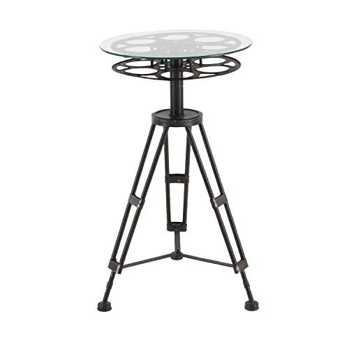 Deco 79 51652 Metal Glass Accent Table, 25" x 15", Brown