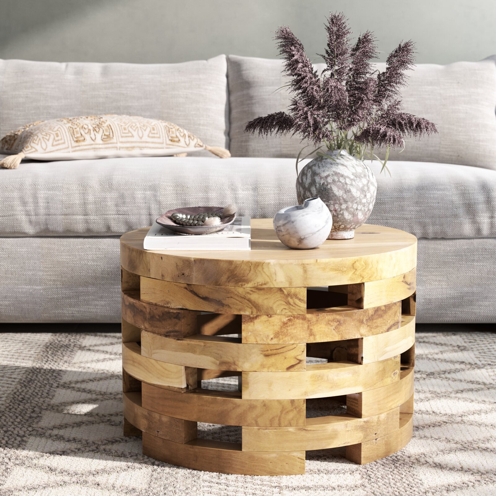 Decorative Round Wood Coffee Table