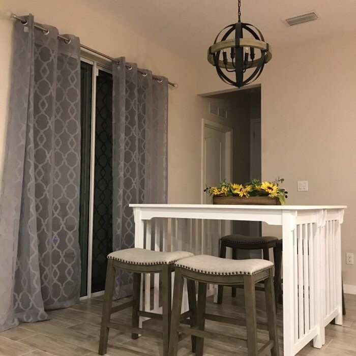 Deewan Counter Height 48'' Solid Wood Dining Table