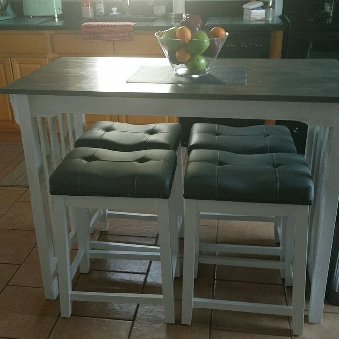 Deewan Counter Height 48'' Solid Wood Dining Table