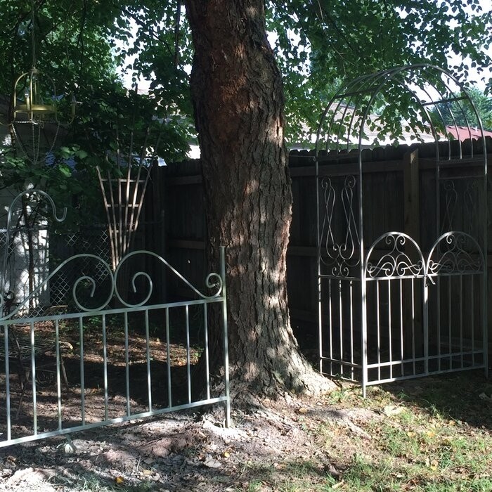 Derra Garden 50" W x 19.69" D Steel Arbor with Gate
