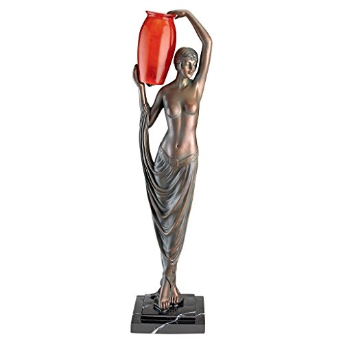 Design Toscano KY58026 Art Deco Goddess of Light Sculptural Table Lamp, Bronze
