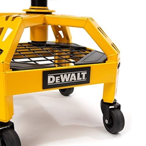 Dewalt Padded, Rolling Shop/Garage Stool, 360-degree Swivel Seat, Durable Steel Frame, Adjustable