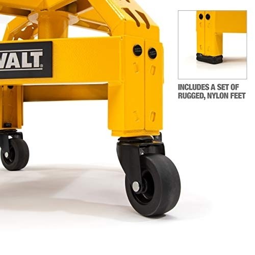 Dewalt Padded, Rolling Shop/Garage Stool, 360-degree Swivel Seat, Durable Steel Frame, Adjustable