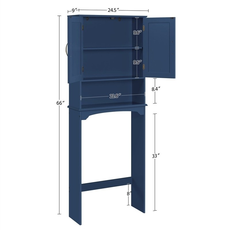 Dharmraj 24.5'' W x 65.7'' H x 9'' D Over-The-Toilet Storage