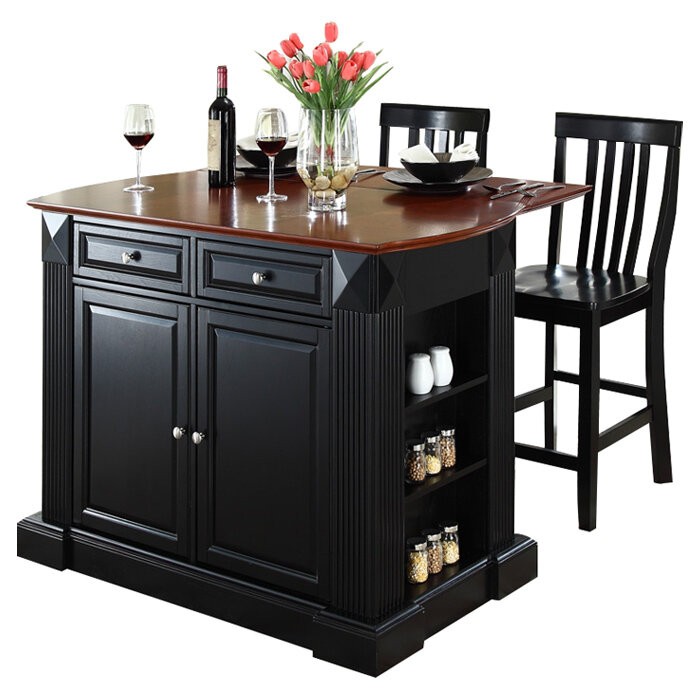 Diamondback 47.75'' Wide Kitchen Island Set with Solid Wood Top