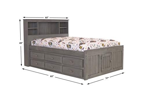 Discovery World Furniture Full Bookcase Bed with 12 Drawers