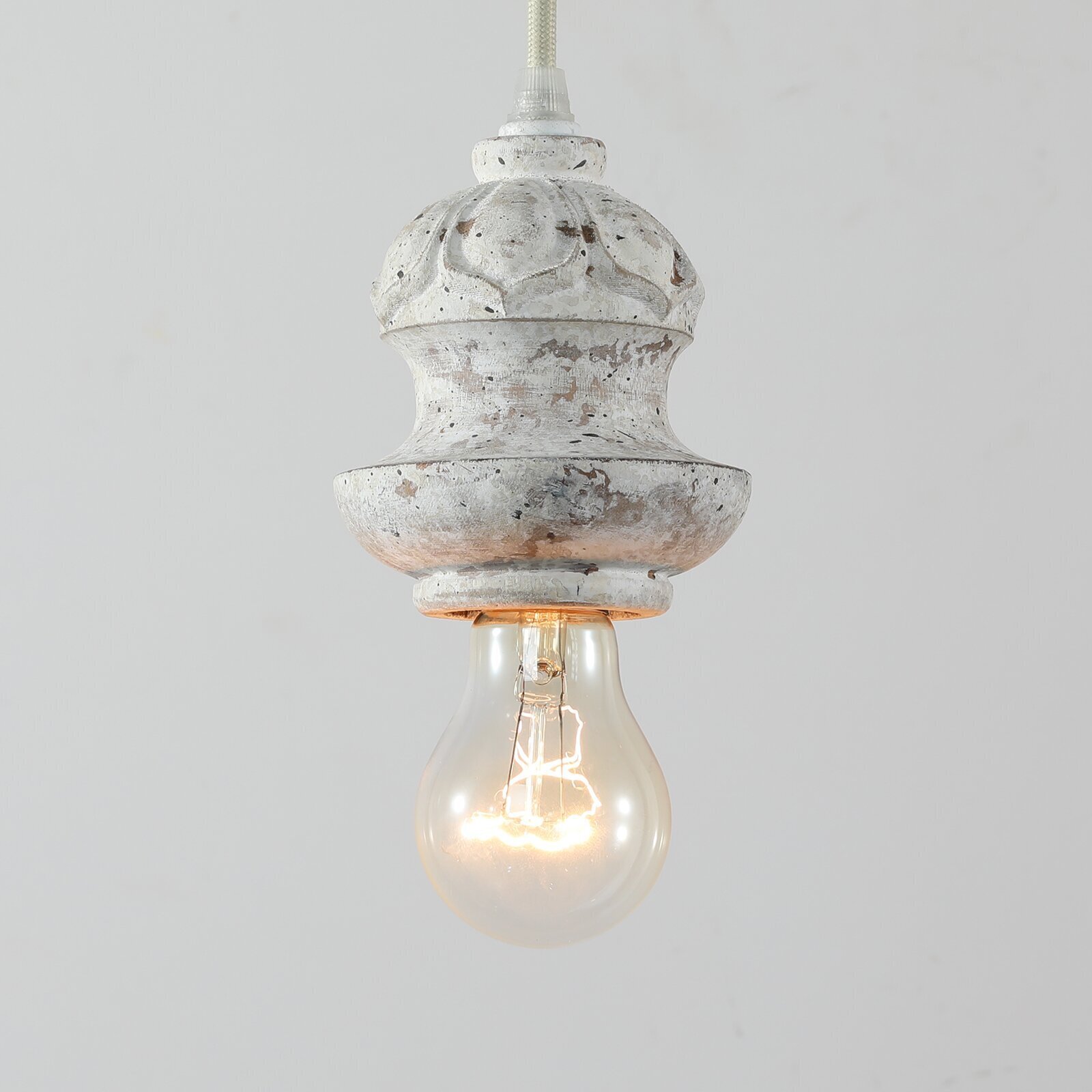 Distressed Vintage Single Pendant Swag Lamp