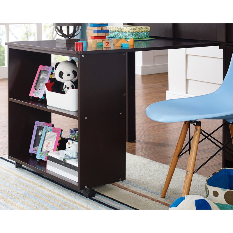 Eirwen Twin Platform Loft Bed with Bookcase by Harriet Bee