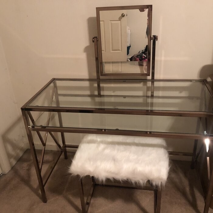 Eisen 42'' Wide Vanity Set with Stool and Mirror