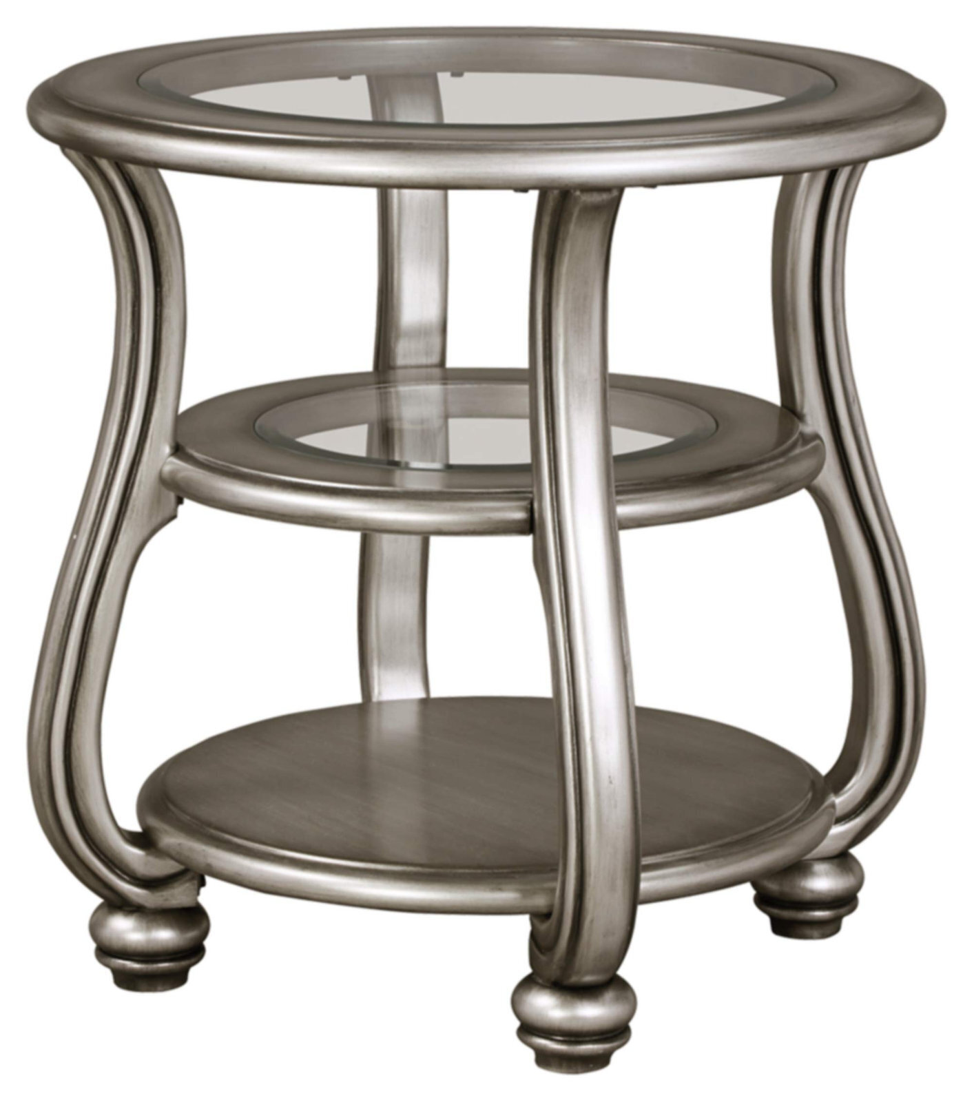 End Table With Metallic Silver Paint