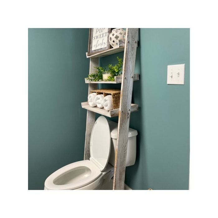 Ervey 15.64'' W x 66.43'' H x 23.22'' D Solid Wood Over-The-Toilet Storage