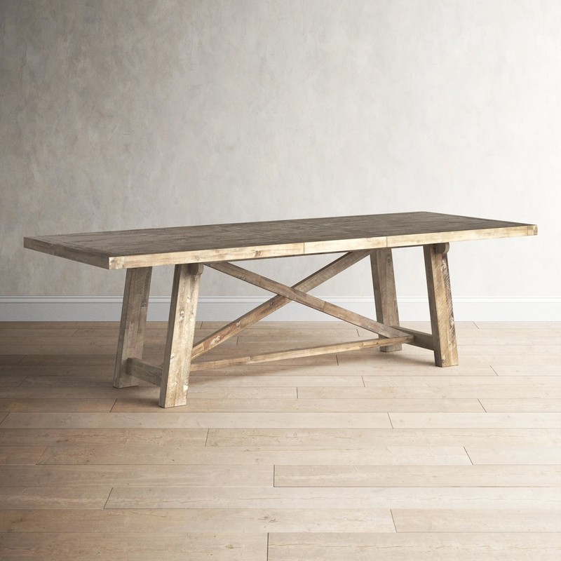 Fahey Extendable Acacia Solid Wood Trestle Dining Table