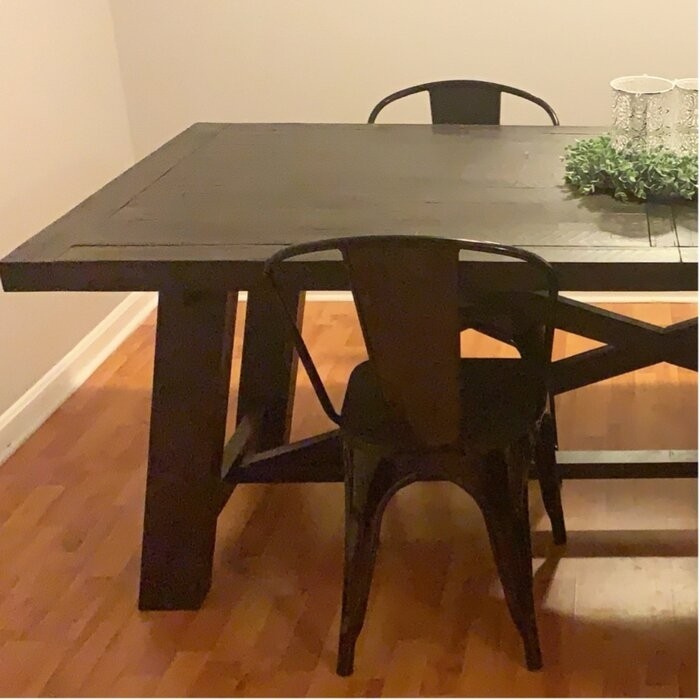 Fahey Extendable Acacia Solid Wood Trestle Dining Table