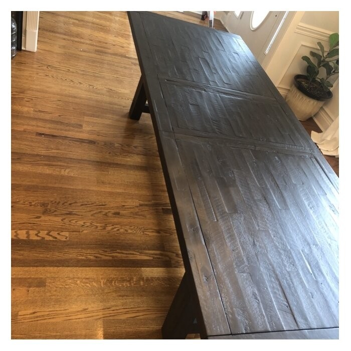 Fahey Extendable Acacia Solid Wood Trestle Dining Table