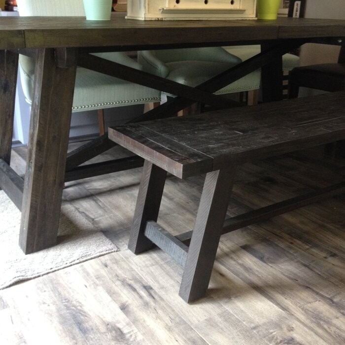 Fahey Extendable Acacia Solid Wood Trestle Dining Table