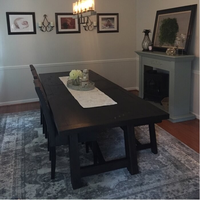 Fahey Extendable Acacia Solid Wood Trestle Dining Table