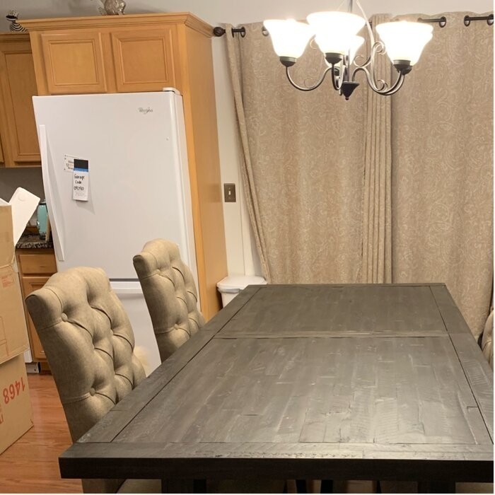 Fahey Extendable Acacia Solid Wood Trestle Dining Table