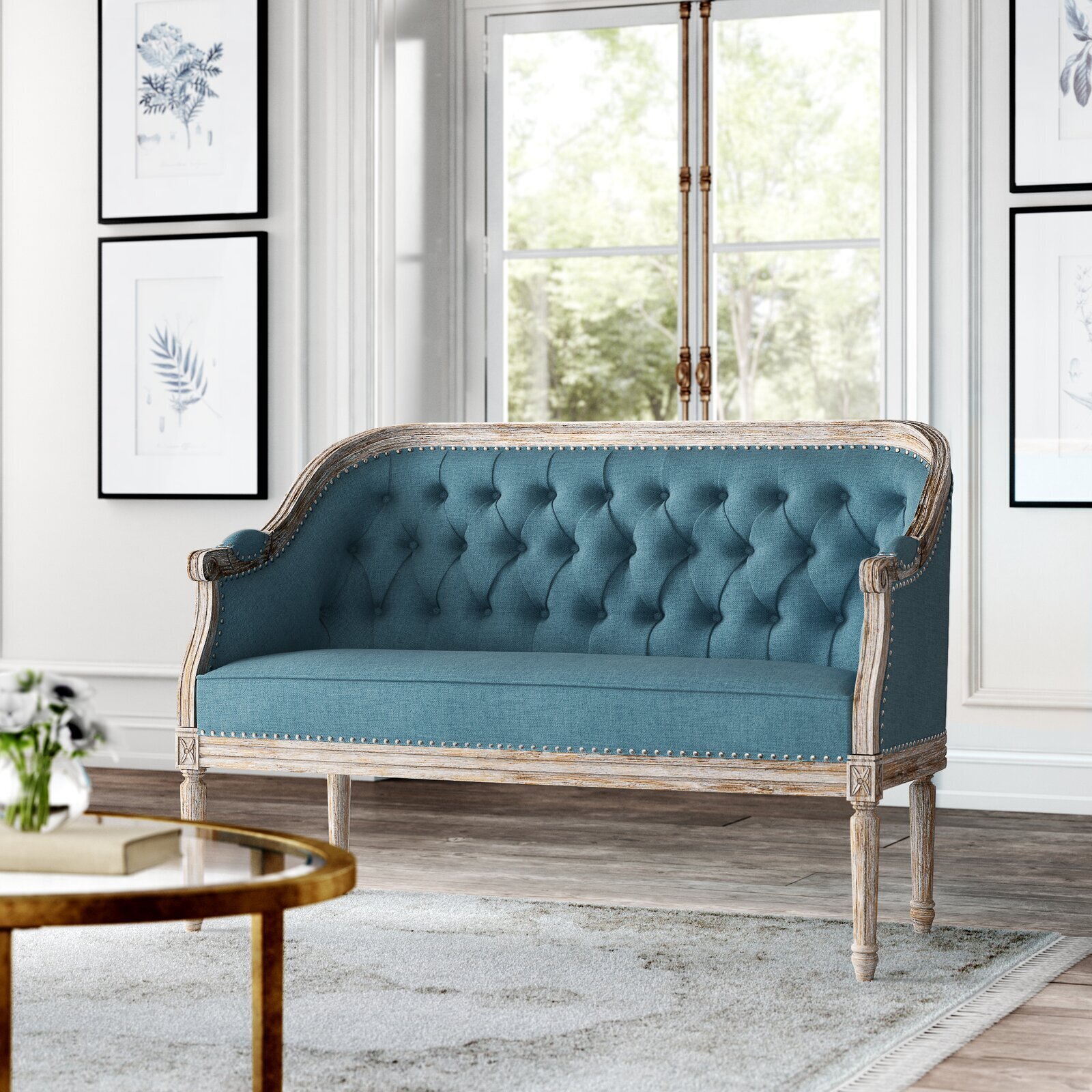 Fancy French Country Cabriole Couch