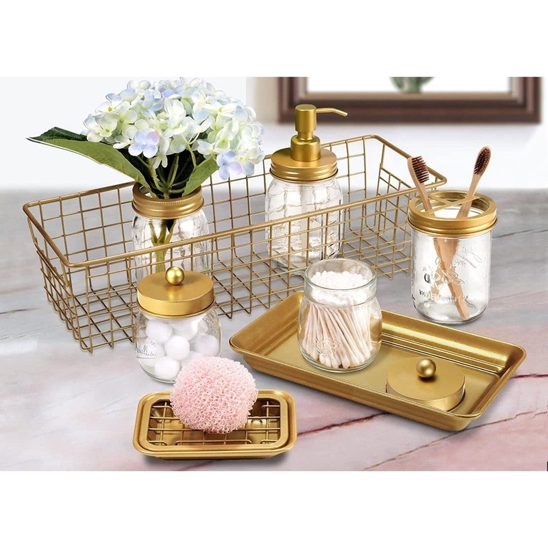 Farmhouse Decor 8 Piece Bathroom Accessory Set