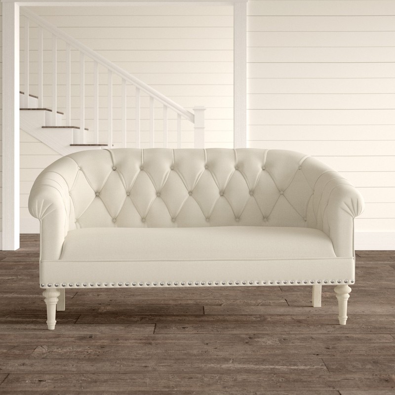 Fermata 64.25'' Linen Flared Arm Settee