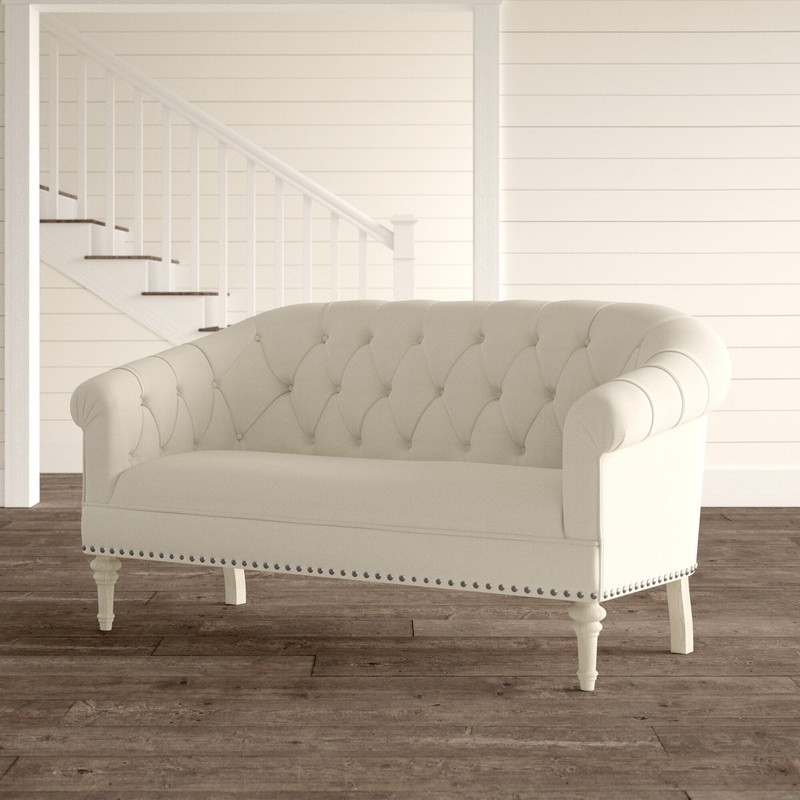 Fermata 64.25'' Linen Flared Arm Settee