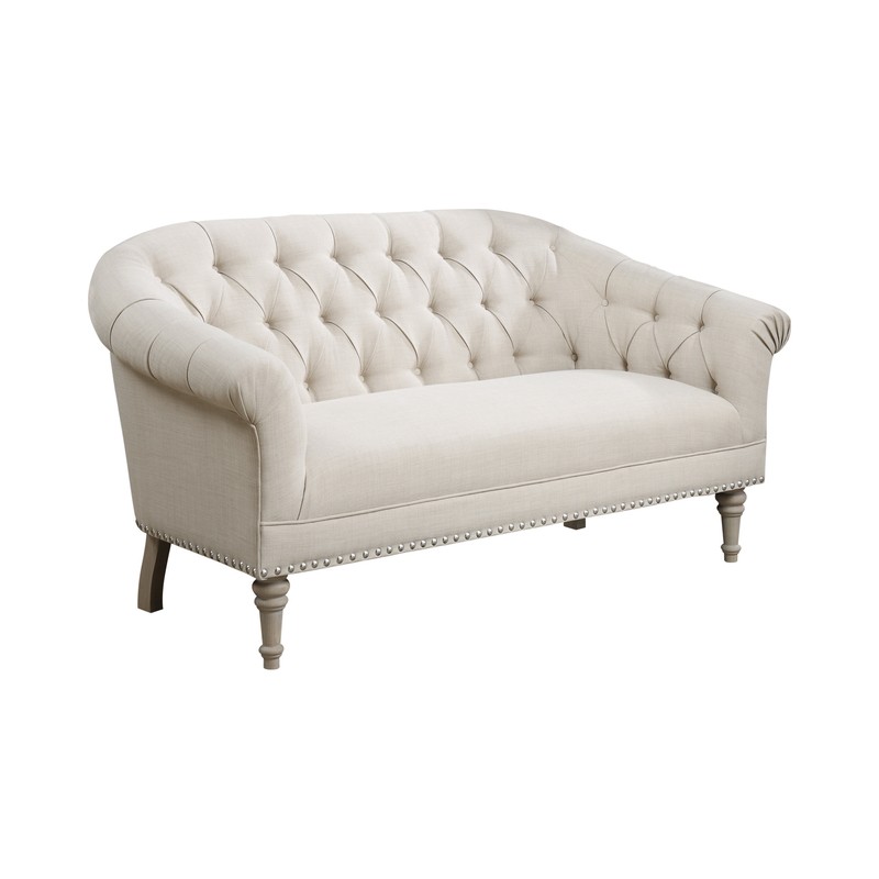 Fermata 64.25'' Linen Flared Arm Settee