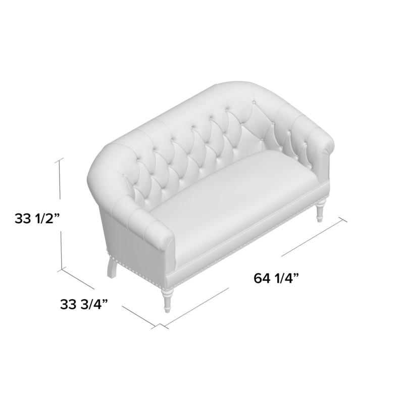 Fermata 64.25'' Linen Flared Arm Settee
