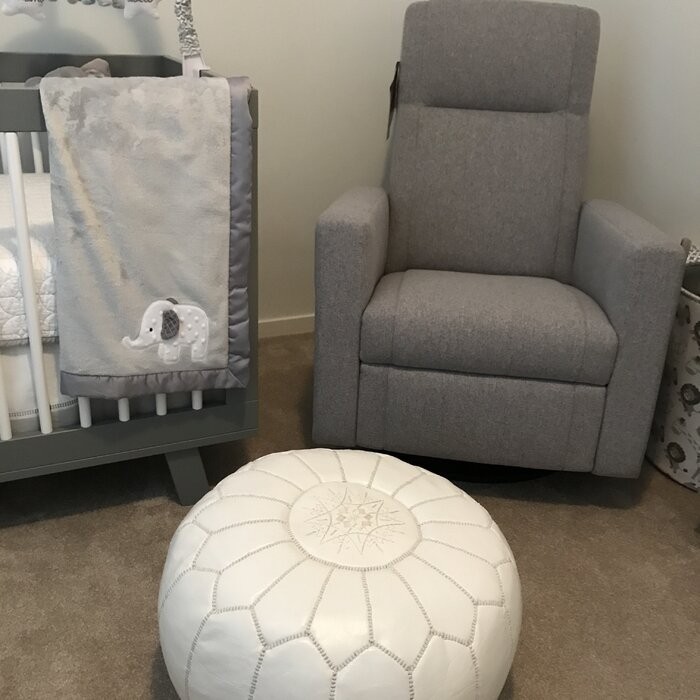 Finchley 20'' Wide Round Floral Pouf Ottoman