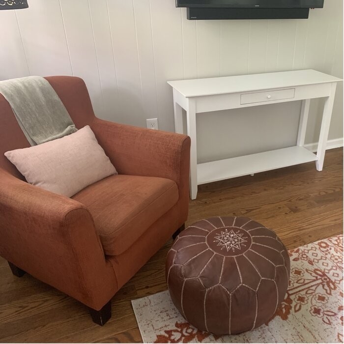 Finchley 20'' Wide Round Floral Pouf Ottoman