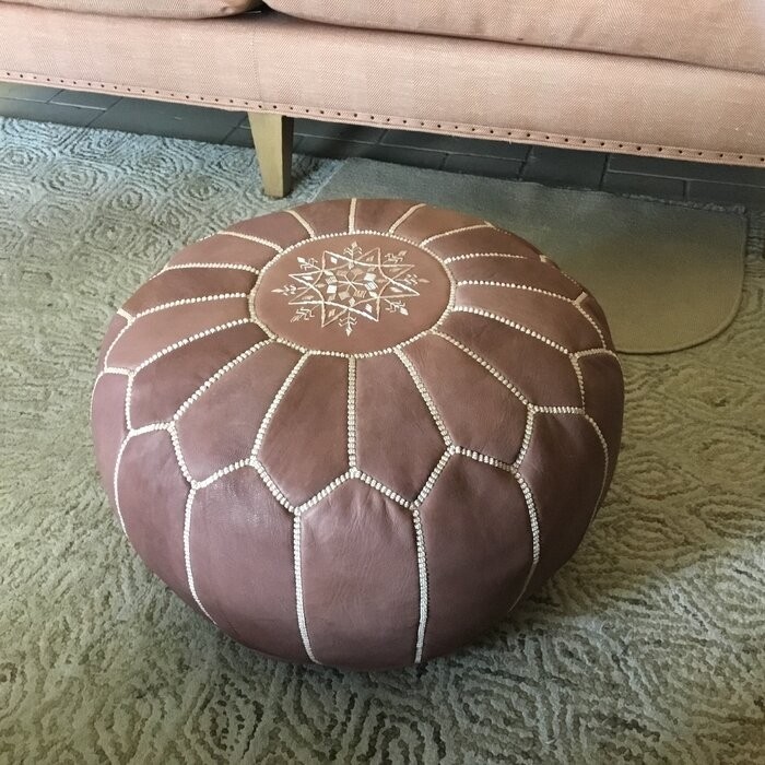 Finchley 20'' Wide Round Floral Pouf Ottoman