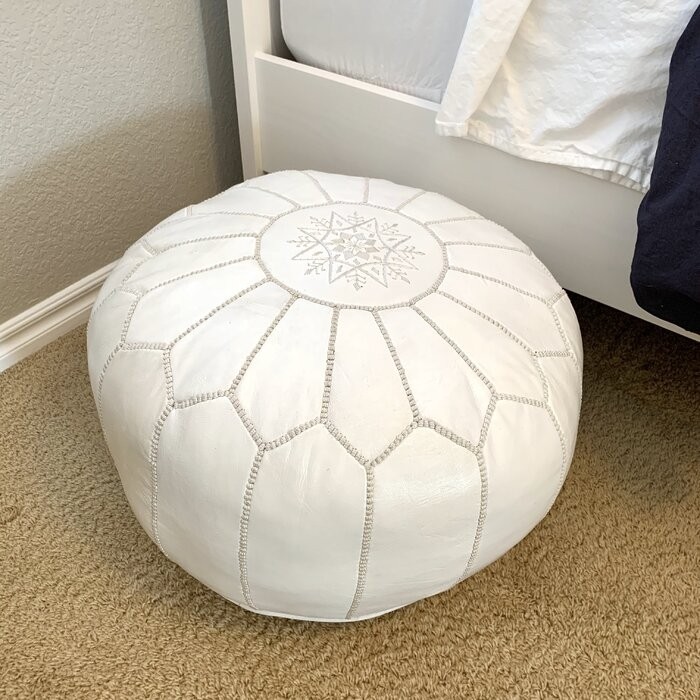 Finchley 20'' Wide Round Floral Pouf Ottoman