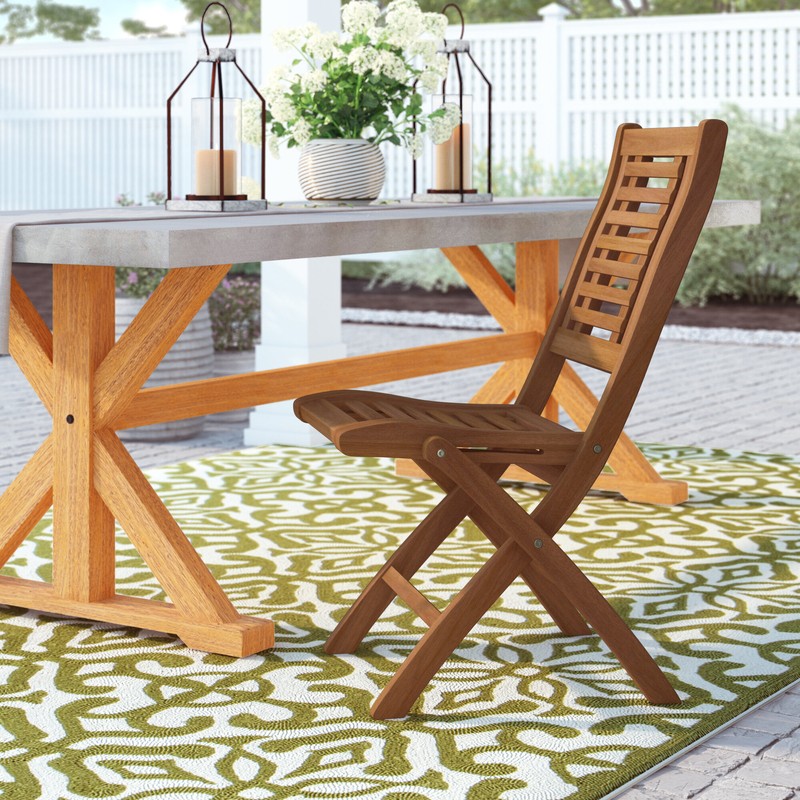 Fitzhugh Eucalyptus Folding Patio Side Chair