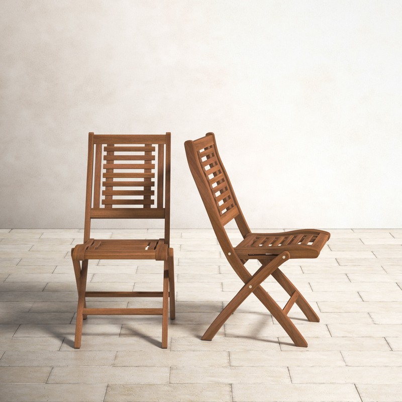 Fitzhugh Eucalyptus Folding Patio Side Chair